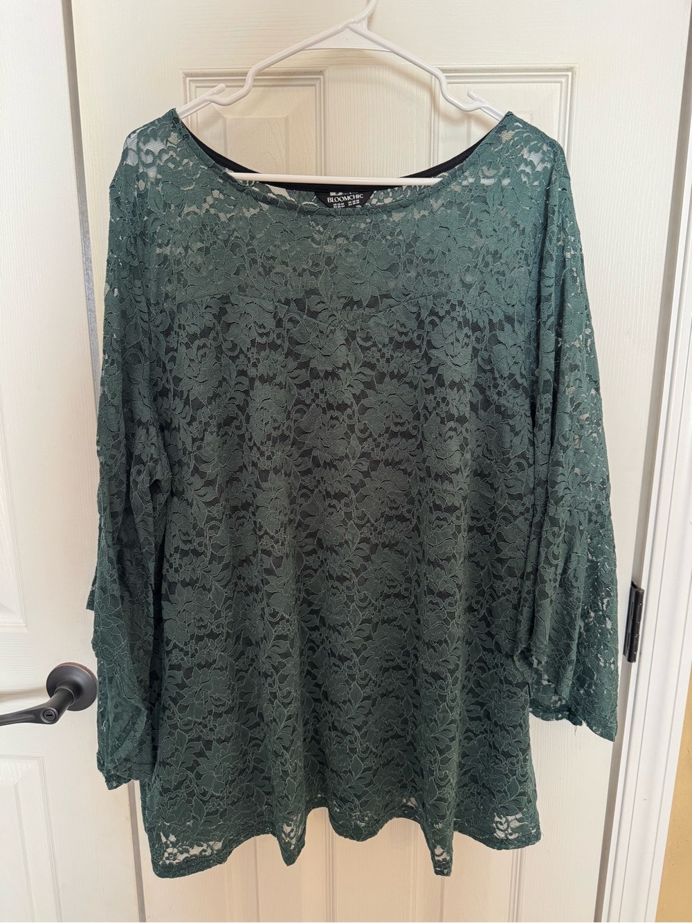 BloomChic Sea moss lined lace top